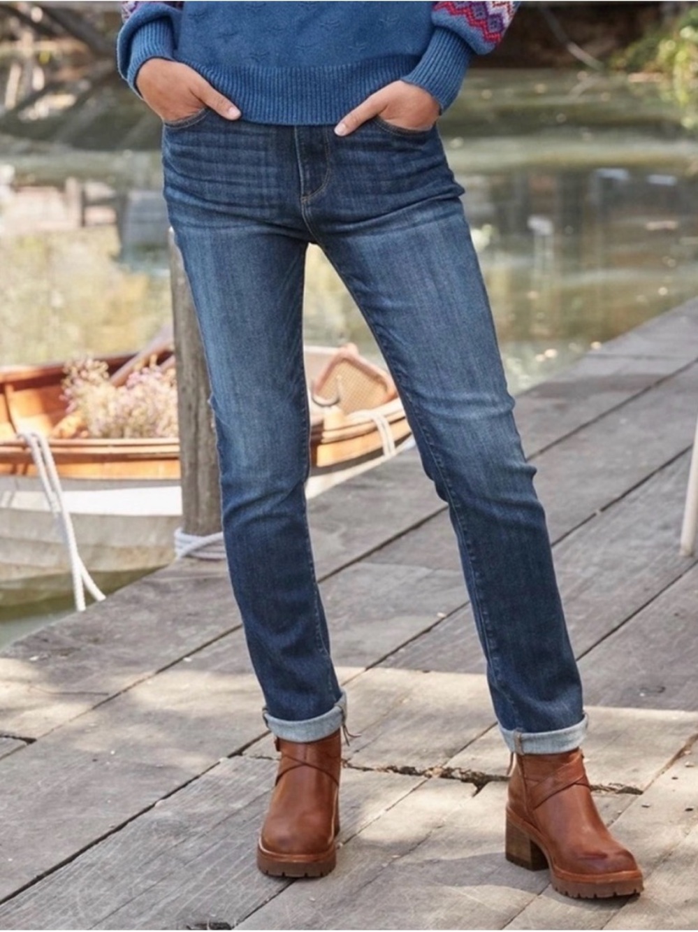 Sundance Driftwood Audrey Straight Leg Jeans Dark Denim Size 30